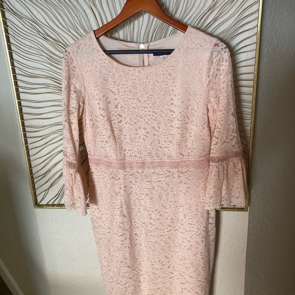 Tommy Hilfiger lace dress in blush